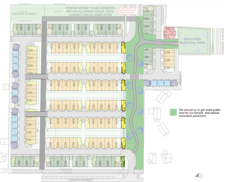 Illustration of street layout allowing for more park